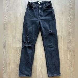 Abercrombie & Fitch womens The Dad high rise curve love jeans black size 2 / 26